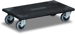 [mh-949.300] rolplaat met zwenkwielen van thermoplastisch rubber